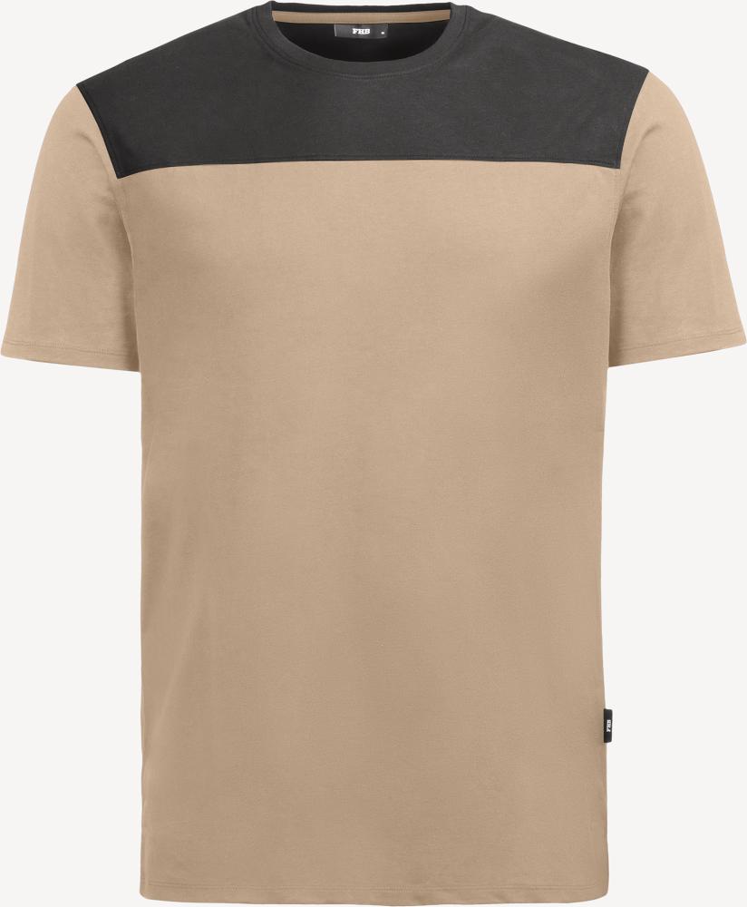 T-Shirt KNUT beige-schwarz 2XL Herren FHB