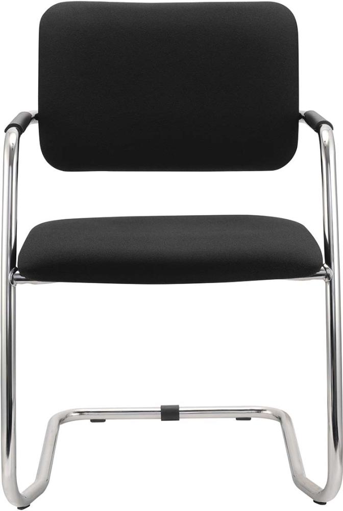 Besucherstuhl Freischwi. Schwarz ( 2 Stühle Set)