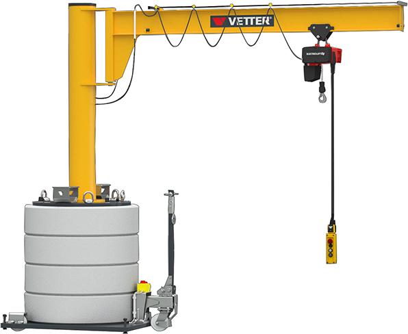Mobiler Säulenschwenkkran320kg,4,5m,270 MOBILUS+Elektrokettenzug MOB12-AS3,2-4,5