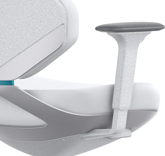 Armlehnen (Paar) weiß für Arbeitsstuhl Texon ESD 4D