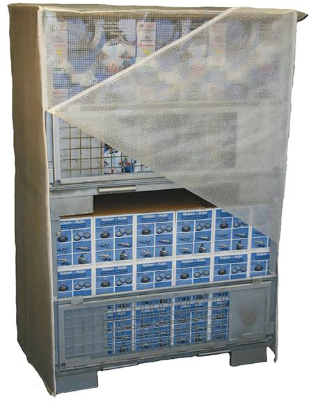 Abdeckhaube für GitterboxB1250xT850xH1930 mm mit Reißverschluss transparent