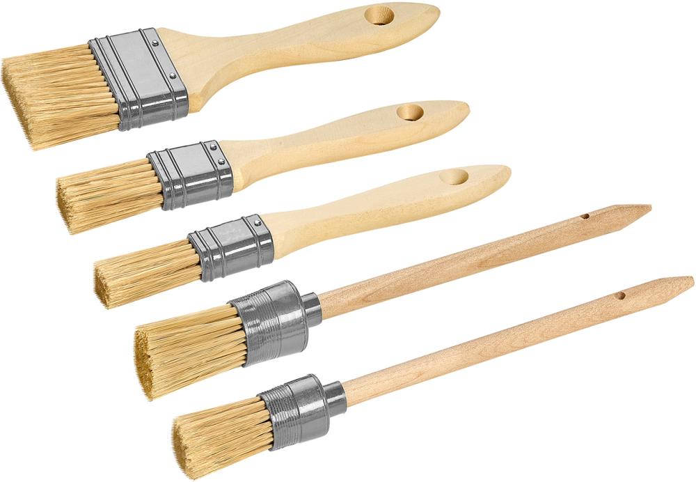 Pinsel-Set, 5-teilig Kunstborste, Holzsti. FSC