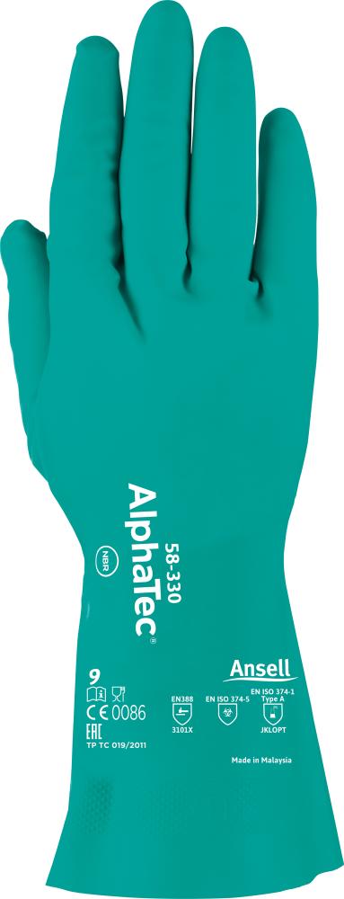 Handsch. AlphaTec 58-330,Nitril, grün, Gr. 9