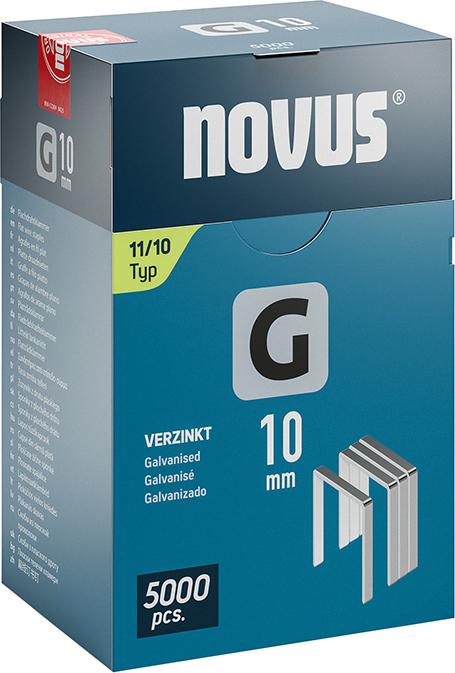 Flachdrahtklammer G Typ 11/10 mm ST Klapp-FS Novus VE à 5000 Stück