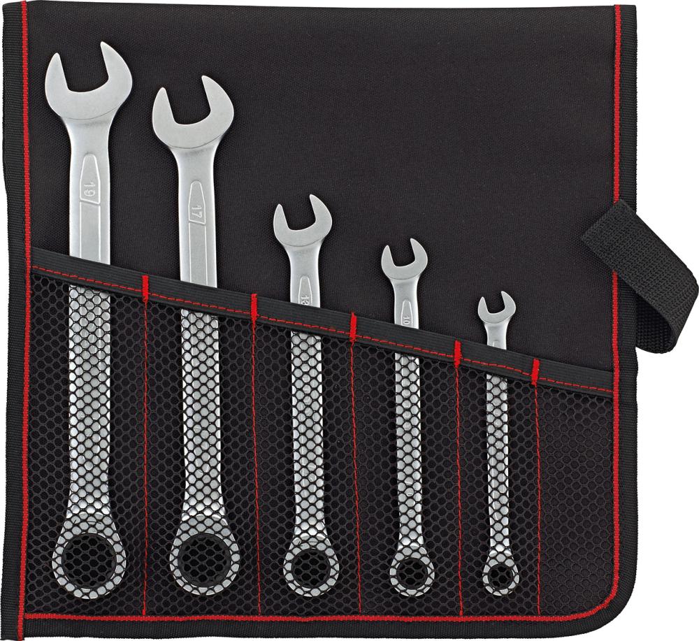 Ratschenschlüssel-Satz gerade 8-19mm 5-teilig in Rolltasche FORMAT