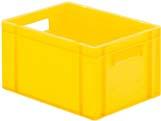 Transport-Stapelkasten B400xT300xH210 mm gelb, geschlossen mit Griffloch LA-KA-PE