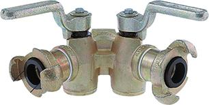 Doppelhähne DIN 3487 G 3/4", m.Kuppl.+Gummid. Lüdecke
