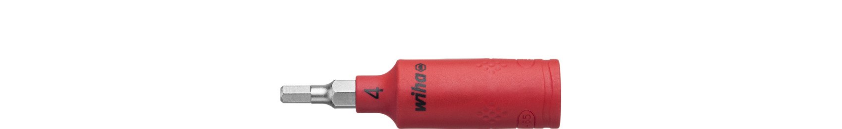 Wiha Steckschlüsseleinsatz isoliert 1/4" Innensechskant 4,0 mm x 65 mm (43110)