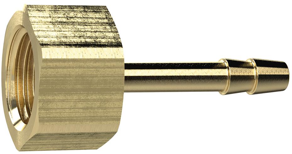 Aufschraubschlauchtülle Messing, IG G1/4", LW 8 SW 17mm RIEGLER