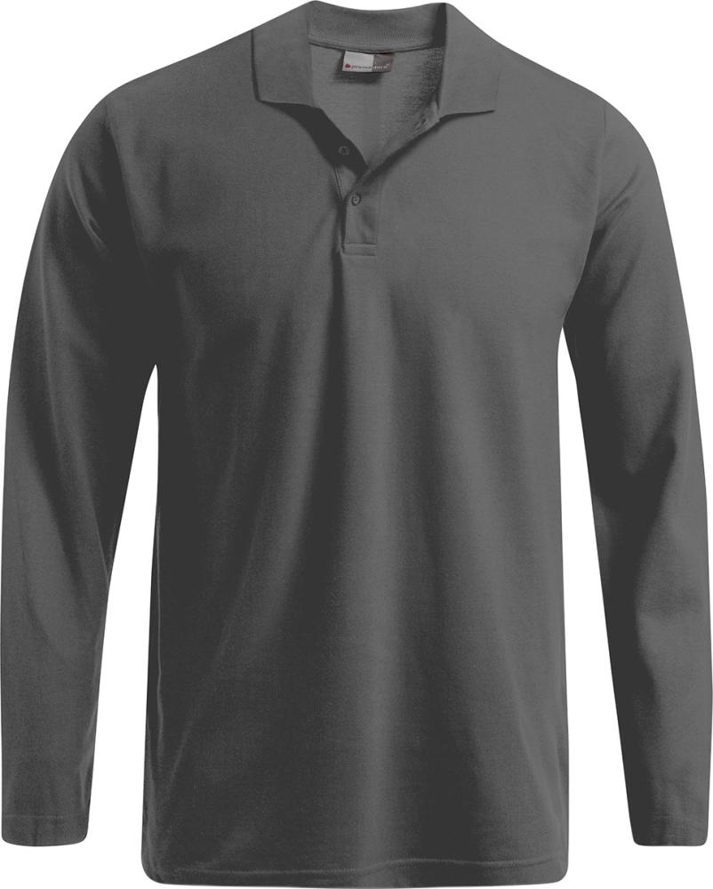 Men`s Heavy Polo Longsleeve,stellgrey, Gr.4XL