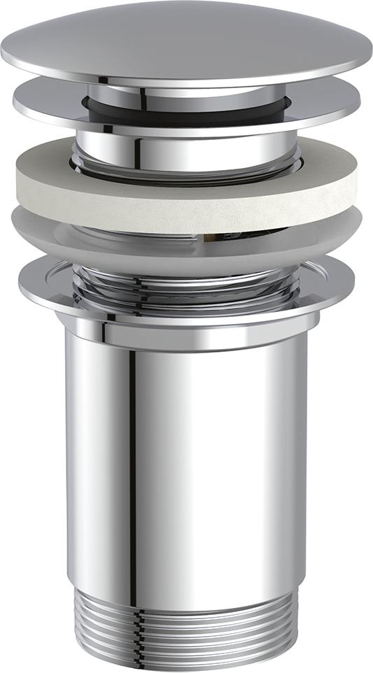 Druckknopf-Ablaufventil mit Überlauf, Chrom, 1 1/4"