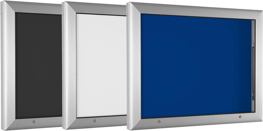 Schaukasten B1032xT80xH807 mm 4x4 = 16 Blatt DIN A4 blaue Rückwand
