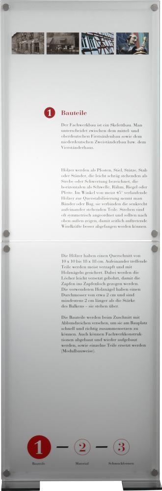 Innenaufsteller Galerie mit umlaufenden Rahmen B500xT45X1510mm aluminium silber eloxiert