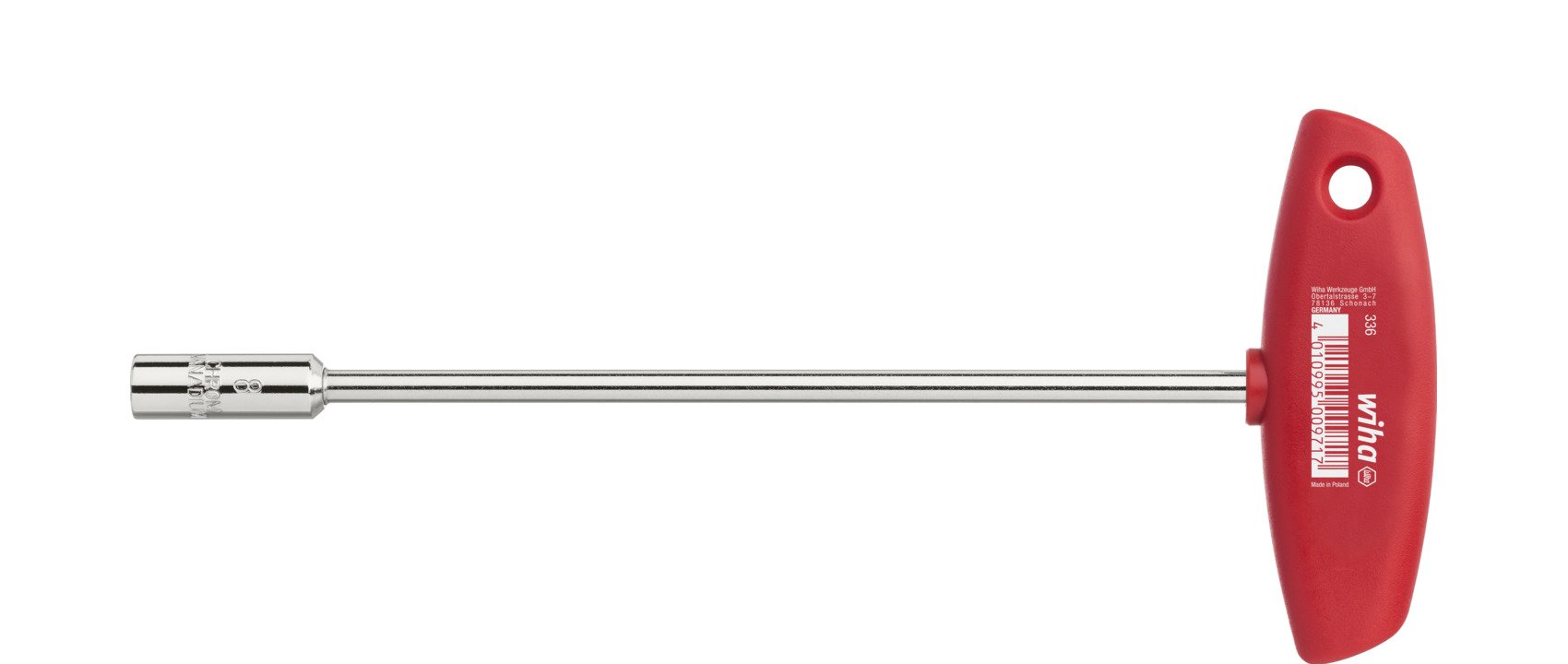 Wiha Steckschlüssel mit Quergriff Sechskant glanzvernickelt 10,0 mm x 232 mm (00978)