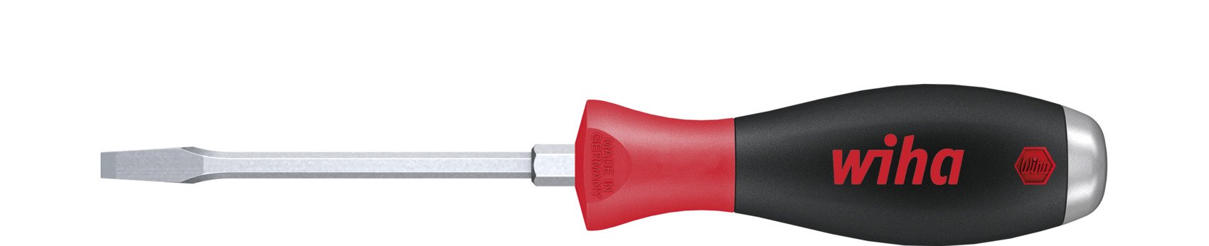 Wiha Schraubendreher SoftFinish® Schlitz mit durchgehender Sechskantklinge und massiver Stahlkappe 14,0 mm x 250 mm (03232)