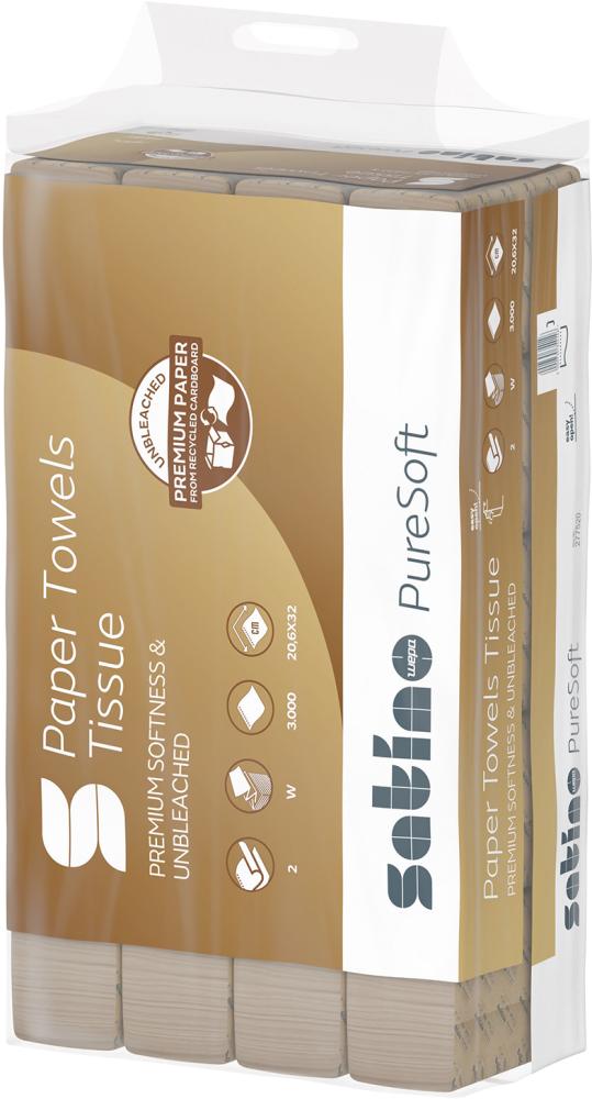 Satino PureSoft Handtuchpapier W-Falz 2-lagig 20,6 x 32 cm