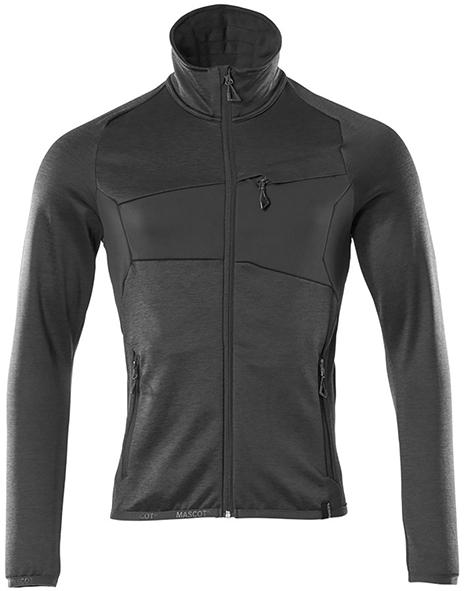 Fleecejacke mit Reißverschluß 18103, schwarz, 3XL