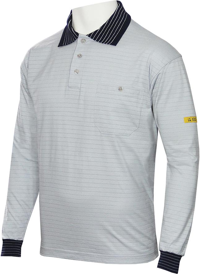Poloshirt LA Conductex Cot.ESD,S,silbergr./navy