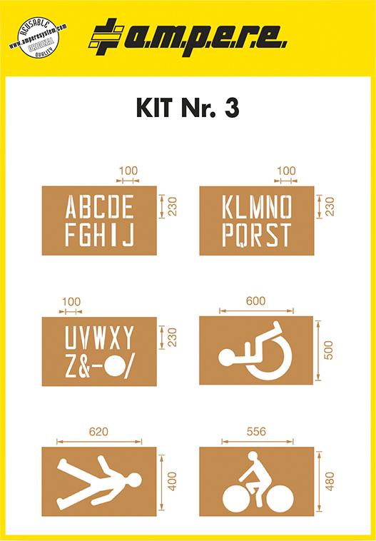Schablonenset Schablonen KIT Buchstaben und Symbole a.m.p.e.r.e.