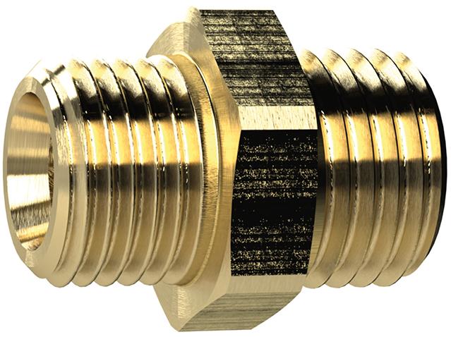 Doppelnippel, Messing AG M5 x G1/4", SW 17mm RIEGLER