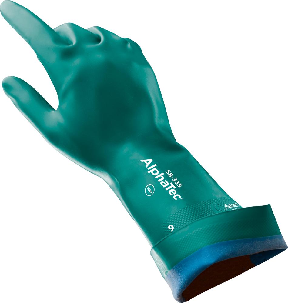 Handsch. AlphaTec 58-335,Nitril, grün, Gr. 7