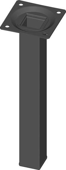Stahlrohrmöbelfüsse schwarz 200mm eckig