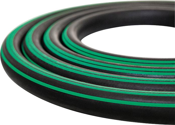 Vielzweckpremiumschlauch Supreme, 19x4,5mm schwarz 3 grüne Streifen 20bar, 50m Semperit