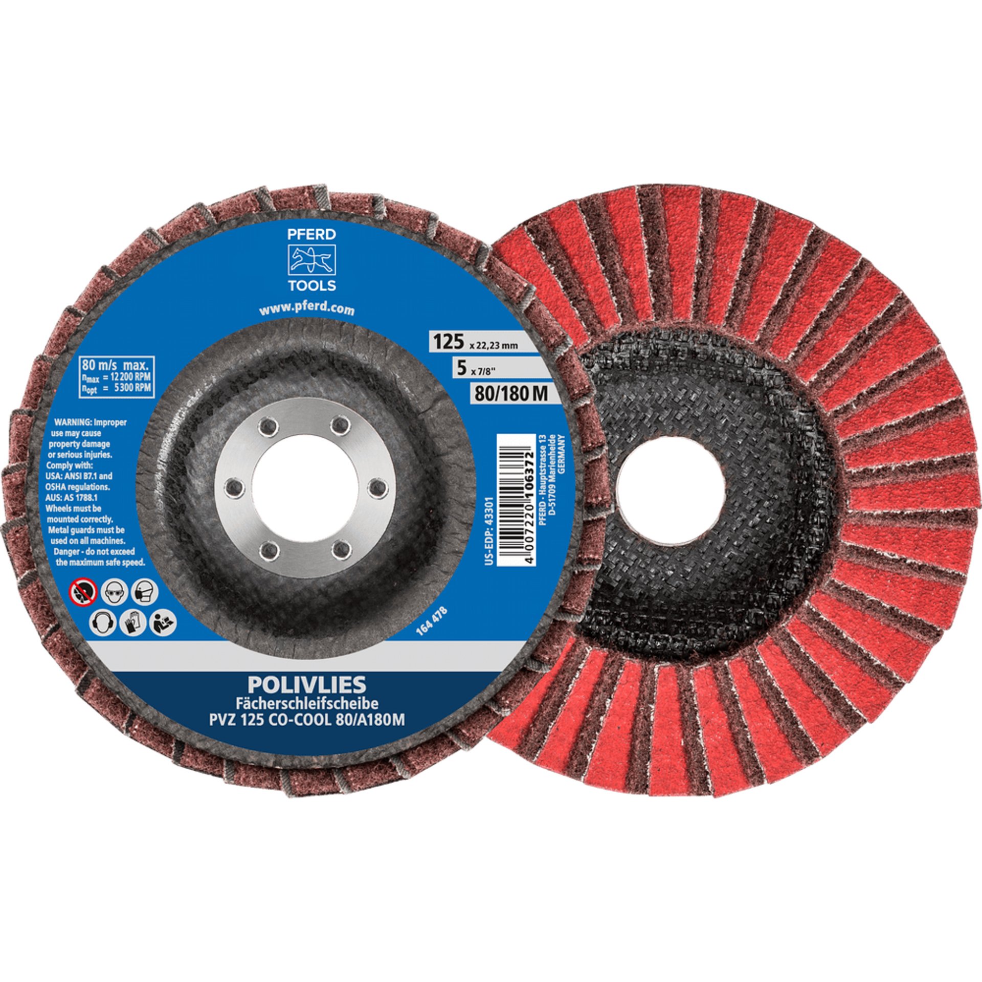 PFERD TOOLS Vlieswerkzeuge PVZ 125 CO-COOL 60 / A 100 G