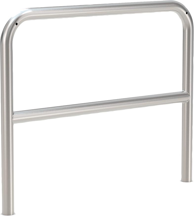 Fahrradanlehnbügel, ohne Ösen, Edelstahl, mit Querrohr