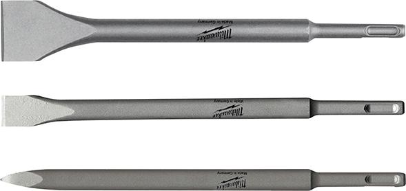 Meißelset SDS-Plus 3-teilig 250 mm Spitz-,Flach,Breitmeißel 1er Pack Milwaukee