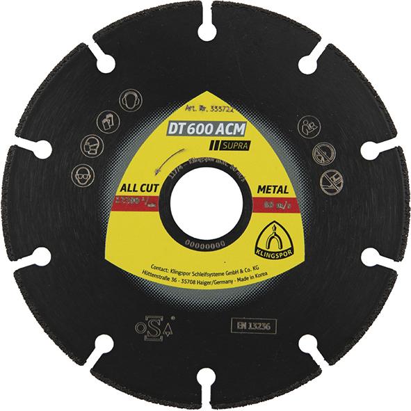 Diamanttrennscheibe DT 600 ACM Supra 125x1,3X22,23mm KLINGSPOR