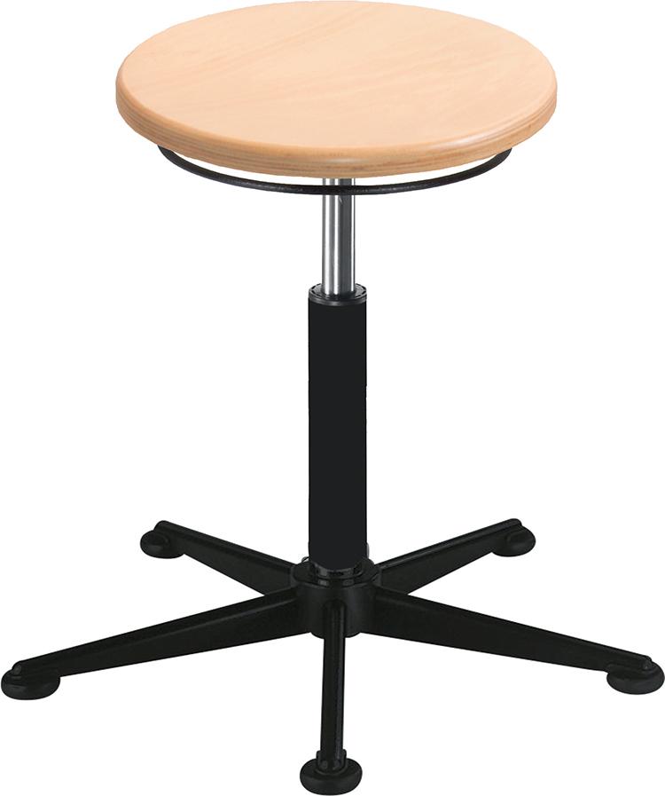 Drehhocker Bucheschichtholz Sitzhöhe 390-520 mm mir Rollen