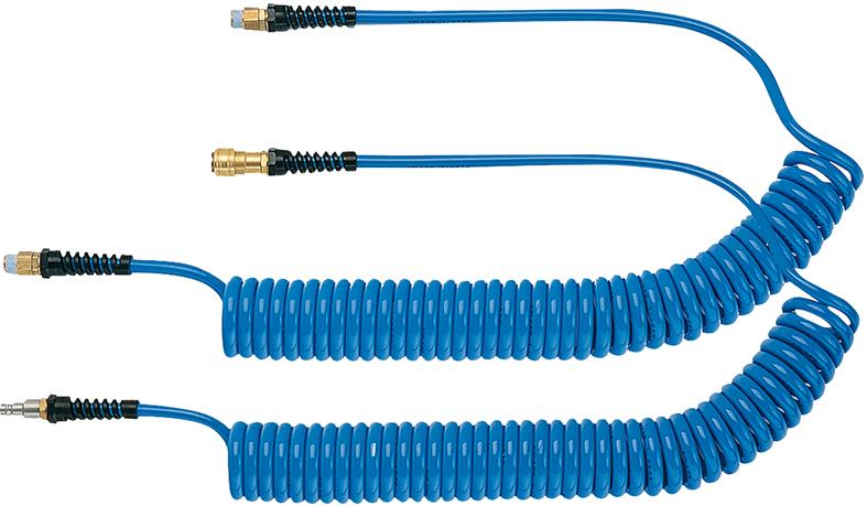 Spiralschlauch PU blau, Kupplung u Stecker NW7,2 8x5mm 3m LÜDECKE
